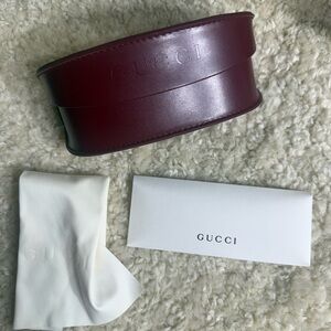 Gucci Deep Red Leather glasses case